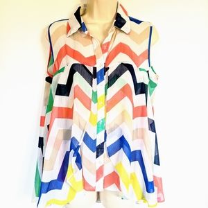 🐈Zac‎ & Rachel sleeveless button down blouse